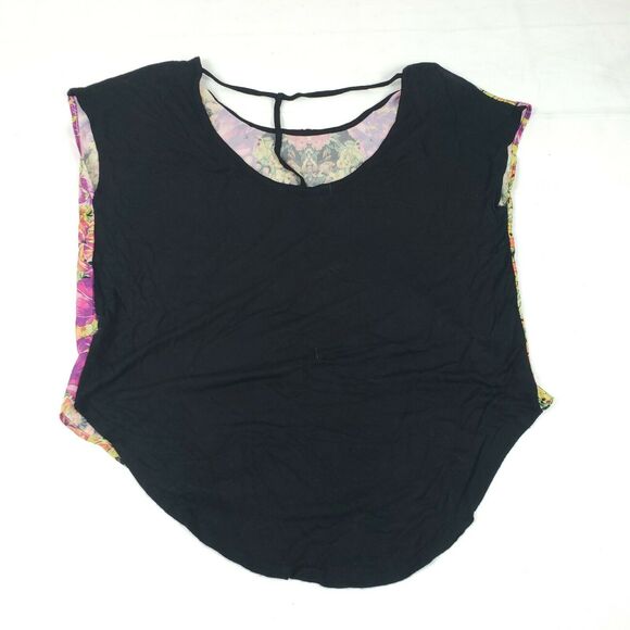 CHLOE K Sheer Floral Print Loose Fit Sleeveless High Low Hem Sz M Boho Festival - Picture 2 of 7